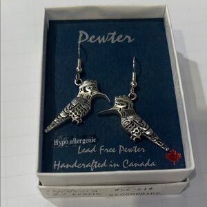 Bird Earrings - Silver